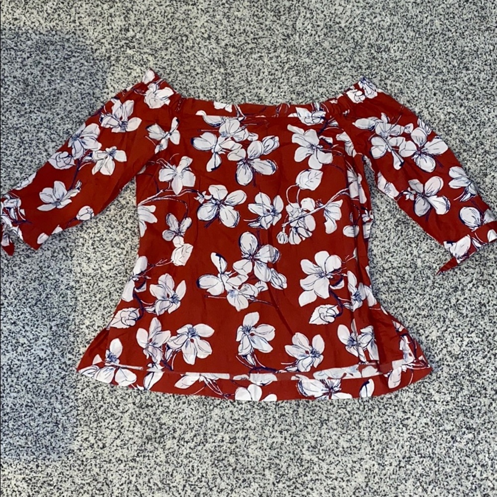 Loft Floral Off the Shoulder Top